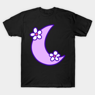 Flowery Purple Moon T-Shirt